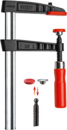 Струбцина чугунная 400/120, 6 кН, деревянная ручка BESSEY BE-TG40S12. Артикул BE-TG40S12