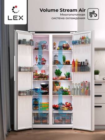 Холодильник двухкамерный отдельностоящий с инвертором LEX LSB520WID CHJI000007. Артикул CHJI000007