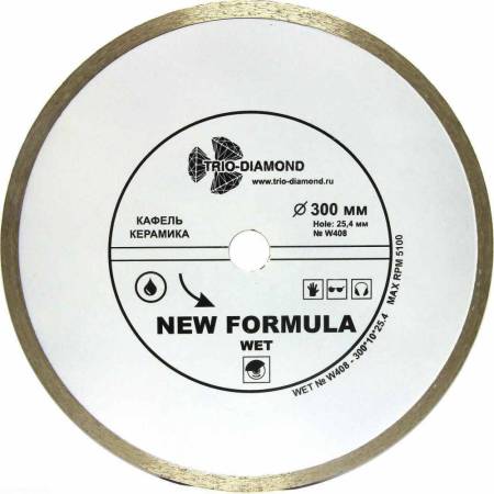 Диск алмазный отрезной TRIO-DIAMOND (Трио-Диамонд) 300*25,4 Сплошной W408. Артикул W408