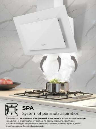 Вытяжка кухонная наклонная LEX Mika GS 600 White CHTI000339. Артикул CHTI000339