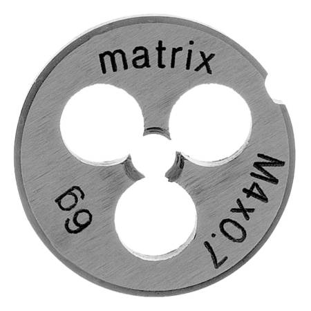 Плашка М4 х 0,7 мм, Р6М5 Matrix 77071. Артикул 77071