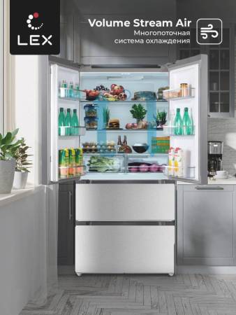 Холодильник трехкамерный отдельностоящий с инвертором LEX LFD575LxID CHHE000020. Артикул CHHE000020