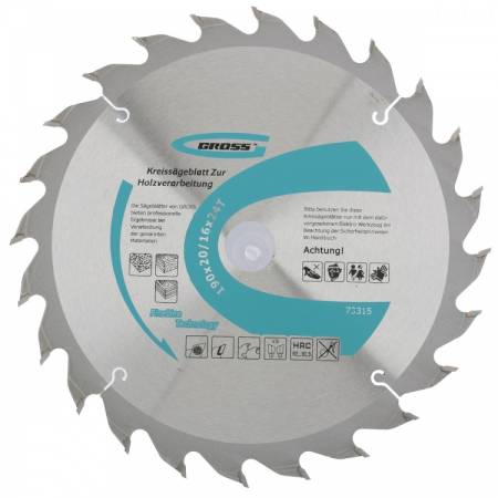 Пильный диск по дереву 190 x 20/16 x 24Т Gross 73315. Артикул 73315