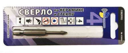 Сверло по керамике и стеклу TRIO-DIAMOND (Трио-Диамонд) 4мм 430004. Артикул 430004