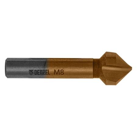 Зенковка конусная под М8, HSS, по металлу, цилиндрический хвостовик, Denzel 72308. Артикул 72308