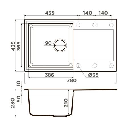 Кухонная мойка Omoikiri Sakaime 78-SA Tetogranit/бежевый 4993113. Артикул 4993113