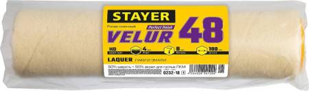 Ролик сменный VELUR 48 180 мм d=48 мм ворс 4 мм ручка d=8 мм STAYER 0232-18_z01. Артикул 0232-18_z01