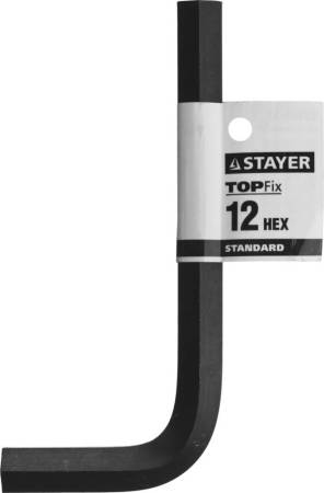 Ключ имбусовый STAYER "STANDARD" сталь черный 12мм 27405-12. Артикул 27405-12