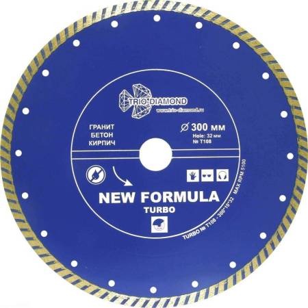 Диск алмазный отрезной TRIO-DIAMOND (Трио-Диамонд) 300*32 Турбо T108. Артикул T108