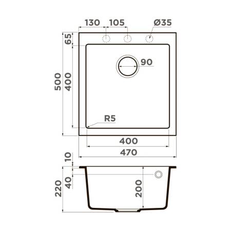 Кухонная мойка Omoikiri Bosen 47-BE Tetogranit/ваниль 4993587. Артикул 4993587