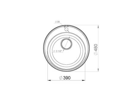 Мойка кухонная кварцевая LEX Lugano 480 Space Gray RULE000006. Артикул RULE000006