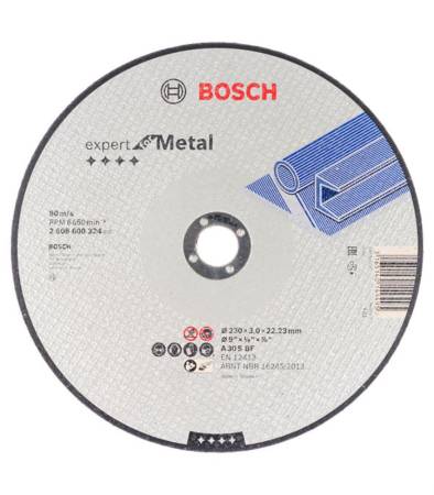 Диск (круг) отрезной 230х3,0х22 BOSCH Expert металл 2608600324. Артикул 2608600324