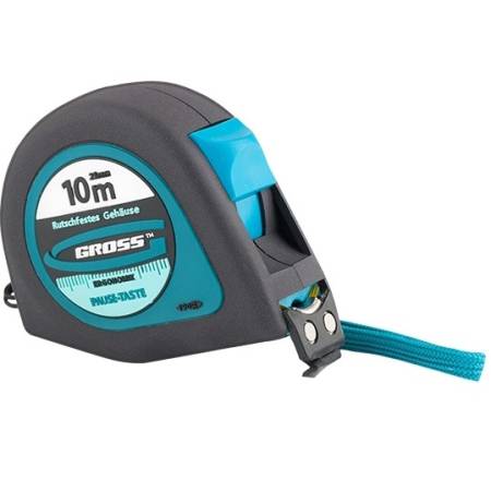 Рулетка "Ergonomisch", 10 м x 25 мм, магнитный обрезиненный зацеп Gross 31105. Артикул 31105