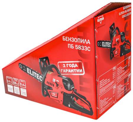 Пила цепная бензиновая ПБ 5833C ELITECH 205454. Артикул 205454