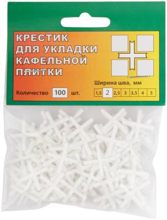 Крестики для кафеля 2 мм, 100 шт. FIT 16720. Артикул 16720