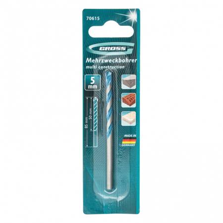 Сверло по бетону, Multiconstruction PRO, 5 мм. GROSS 70615. Артикул 70615