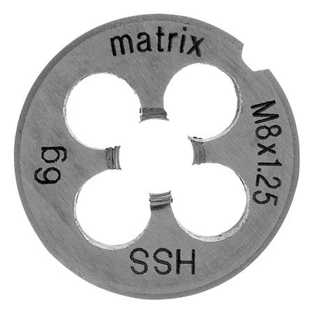 Плашка М8 х 1,25 мм, Р6М5 Matrix 77077. Артикул 77077