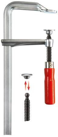 Струбцина цельнометаллическая 300/120, 6 кН, деревянная ручка BESSEY BE-GZ30-12. Артикул BE-GZ30-12