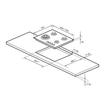 Варочная панель газовая LEX GVG 643C WH CHAO000365. Артикул CHAO000365