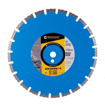 Круг алмазный отрезной 1A1RSS/C1-H 400x3,5/2,5x10x25,4-24 F4  Baumesser Beton PRO 94120338026. Артикул 94120338026