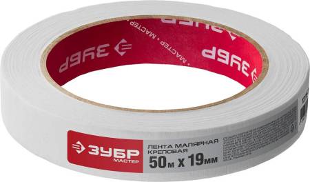 Малярный скотч креповый 19мм х 50м ЗУБР 12115-19. Артикул 12115-19
