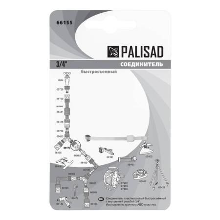 Соединитель пластмассовый, быстросъемный, внутренняя резьба 3/4 Palisad 66155. Артикул 66155