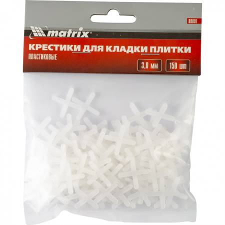 Крестики, 3,0 мм, для кладки плитки, 150 шт Matrix 88091. Артикул 88091