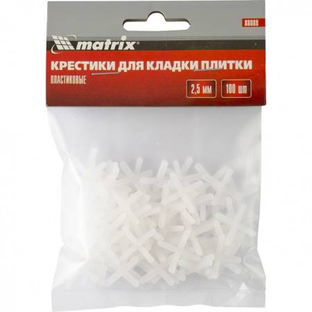 Крестики, 2,5 мм, для кладки плитки, 100 шт Matrix 88088. Артикул 88088