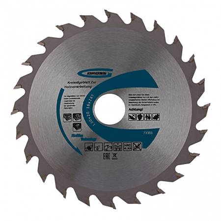 Пильный диск по дереву 130 x 20/16 x 24Т Gross 73301. Артикул 73301