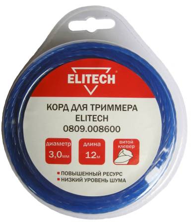 Корд для триммера 0809.008600 ELITECH 188776. Артикул 188776
