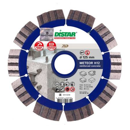 Круг алмазный отрезной 1A1RSS/C3-W 125x2,2/1,3x12x22,23-10 Meteor H12 DiStar 12315055110. Артикул 12315055110