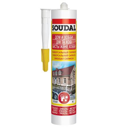 Герметик силиконовый универсальный SOUDAL, серый 280 мл 105908. Артикул 105908